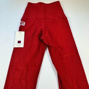 Emily Hsu Designs Ruby Jacquard Snake Cyclebar Leggings Size Med NWT